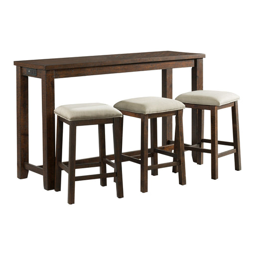 Jax - Bar Table Single Pack (Table And Three Stools) - Dark Walnut - Stylish Home Furniture
