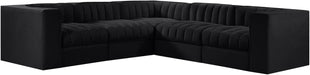 Rummi - Symmetrical Velvet Performance Fabric Upholstered 5 Piece Modular Sectional - Stylish Home Furniture