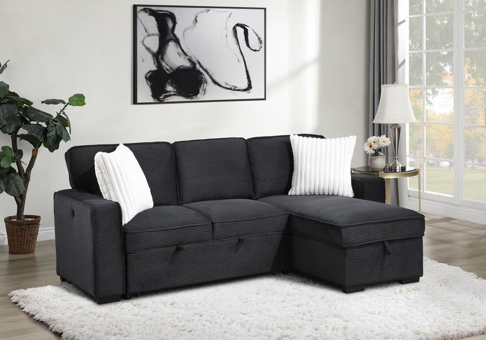 U392 - Sofa Chaise Sectional - Black