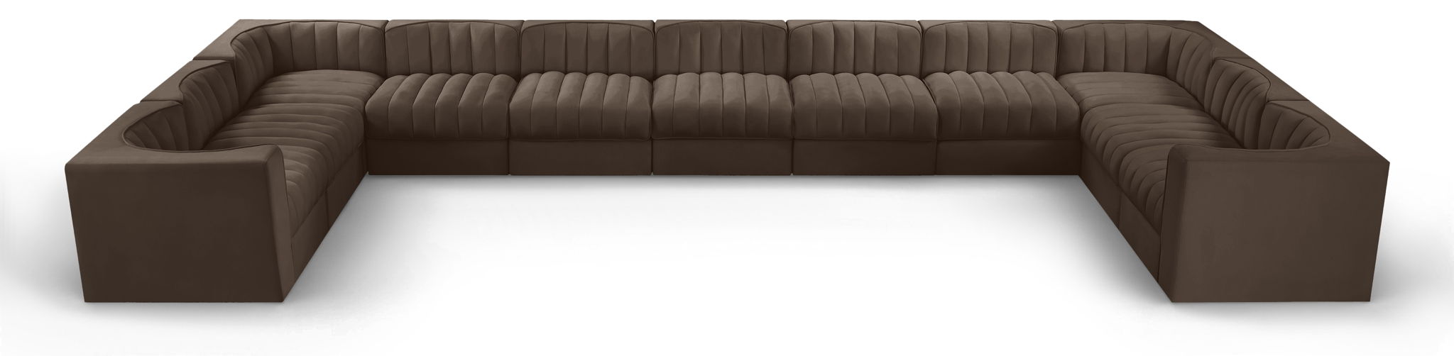 Rummi - Velvet Performance Fabric Upholstered 11 Piece Modular Sectional - Stylish Home Furniture