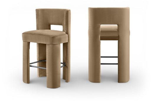 Zuno - Velvet Performance Fabric Upholstered Bar Stool (Set of 2) - Stylish Home Furniture