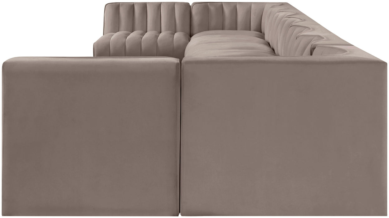 Rummi - Armless Velvet Performance Fabric Upholstered 9 Piece Modular Sectional - Stylish Home Furniture