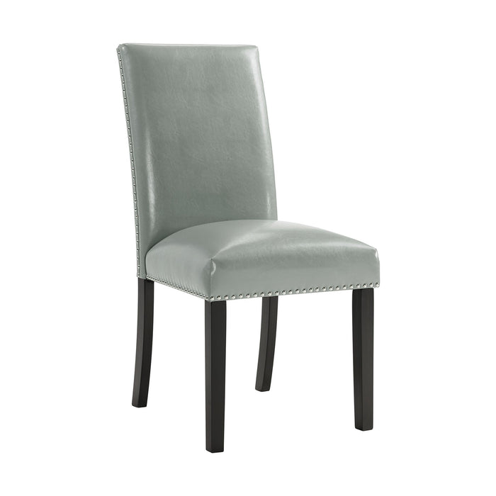 Francesca - Rectangular 5 Piece Gray PU Chairs Dining Set, Table & Four Chairs - Gray Marble - Stylish Home Furniture