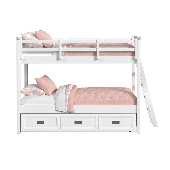 Hampton Kids - Bunk With Ladder And Trundle - Stylish Home Furniture