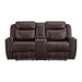 Panther - Motion Loveseat With Console - Neono Brown - Stylish Home Furniture