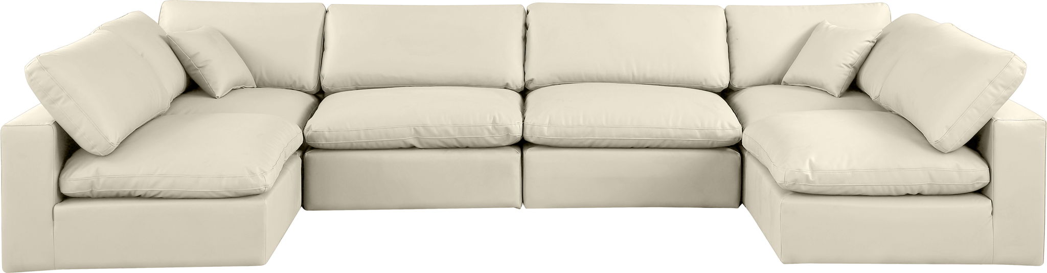 Comfy - 6 Piece Faux Leather Modular Armless Sectional
