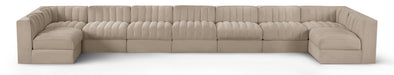 Rummi - Armless Velvet Performance Fabric Upholstered 9 Piece Modular Sectional - Stylish Home Furniture
