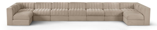 Rummi - Armless Velvet Performance Fabric Upholstered 9 Piece Modular Sectional - Stylish Home Furniture