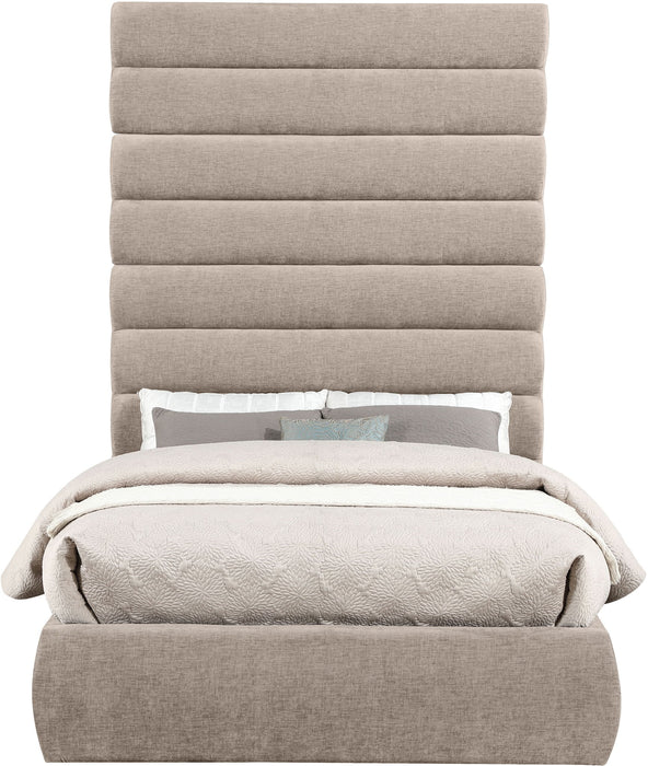 Adam - Chenille Fabric Bed With 89" Headboard