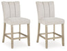 Larawyn - Upholstered Barstool (Set of 2) - Bisque - Stylish Home Furniture