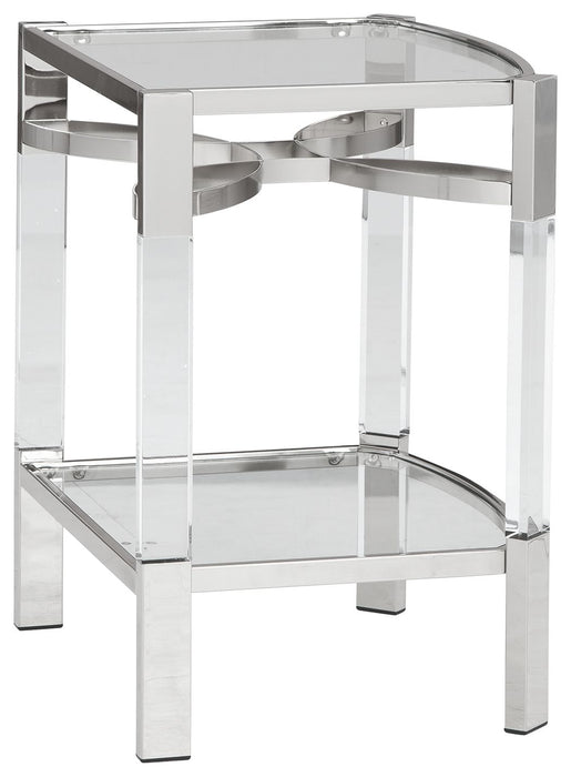 Chaseton - Clear / Silver Finish - Accent Table