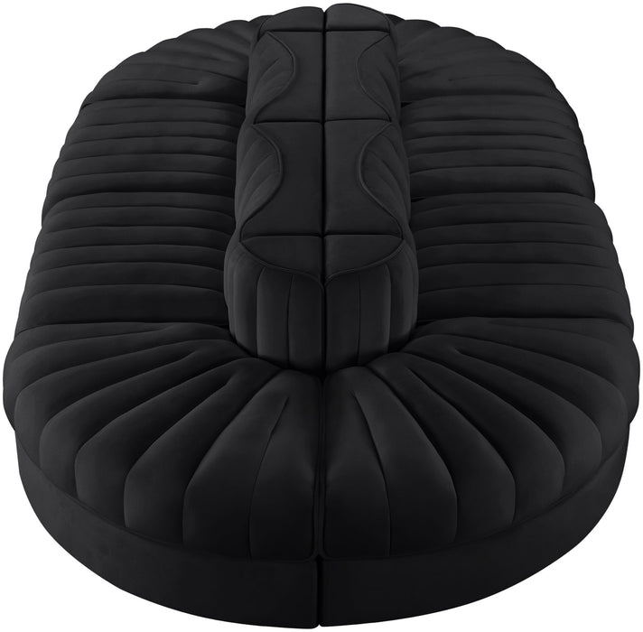 Rummi - Oval Velvet Performance Fabric Upholstered 8 Piece Modular Sectional - Stylish Home Furniture