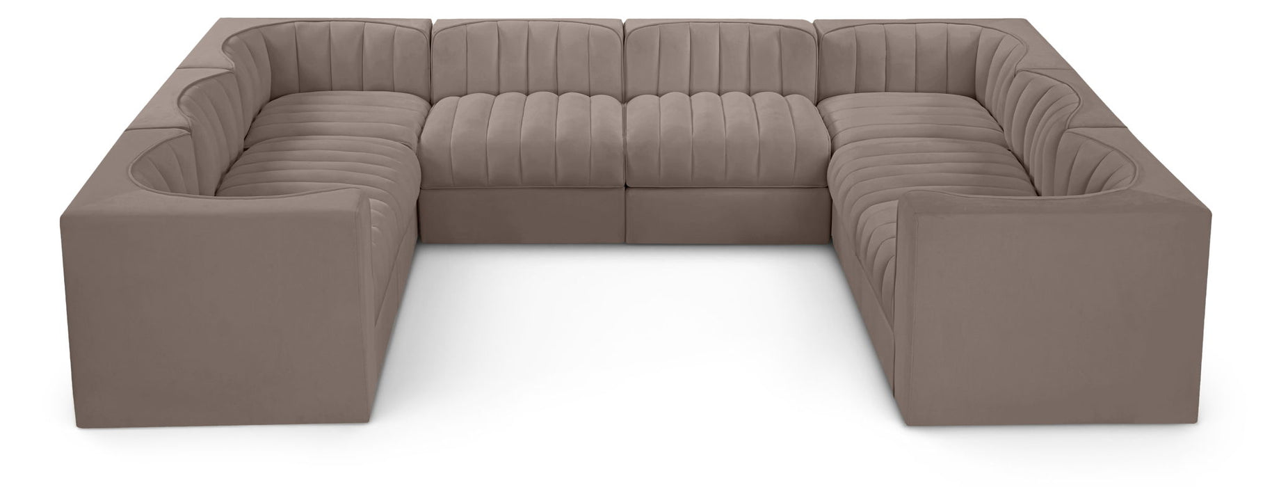 Rummi - Velvet Performance Fabric Upholstered Modular Sectional - Stylish Home Furniture