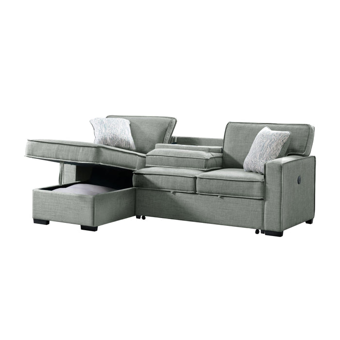 Caracas - Sectional Sleeper Chofa With Pull Bed, Drop Table & USB - Stylish Home Furniture