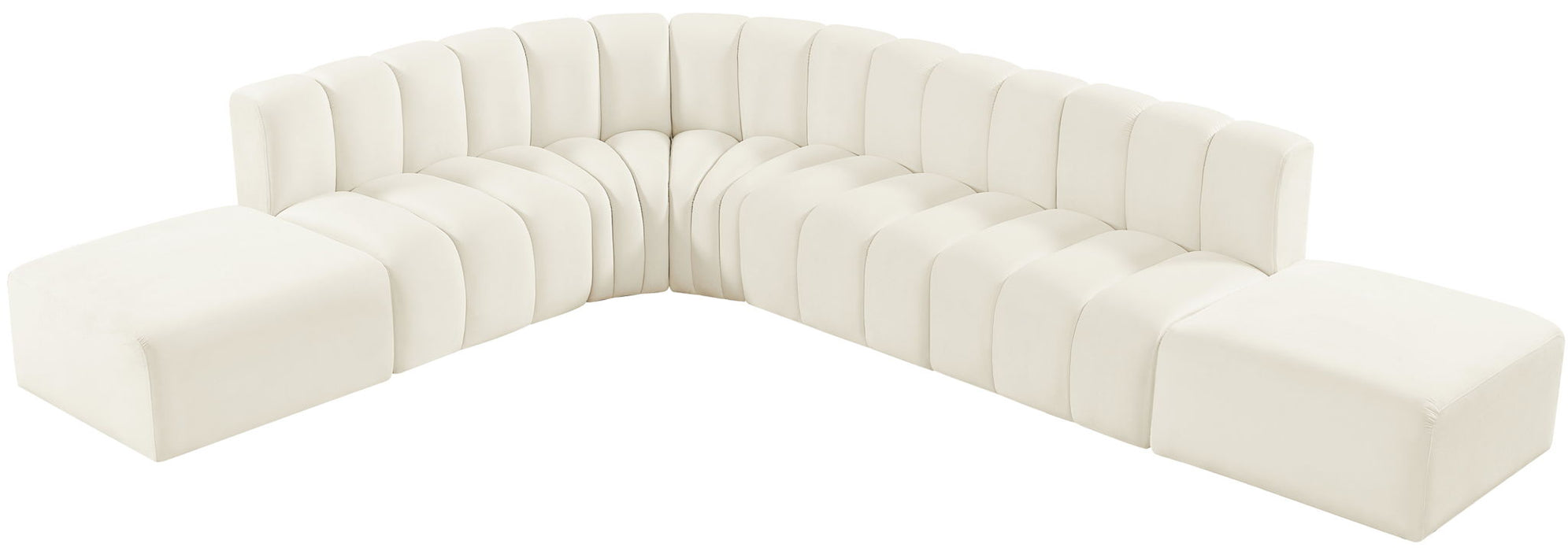 Arc - Velvet 7 Piece Corner Modular Sofa