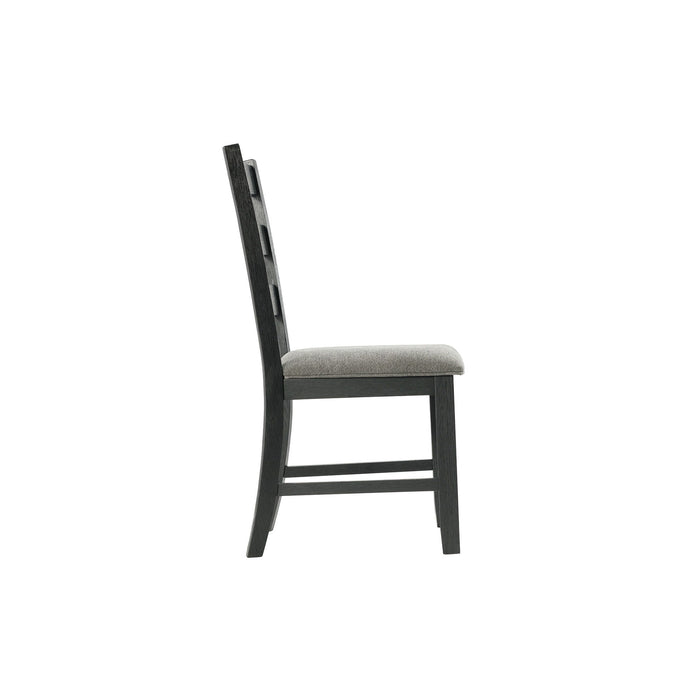 Martin - Dining Side Chair With Gray Fabric (Set of 2) - Black Finish - Stylish Home Furniture