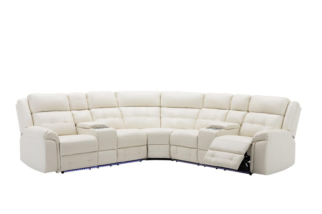 U33 - 3 Piece Power Reclining Sectional - White