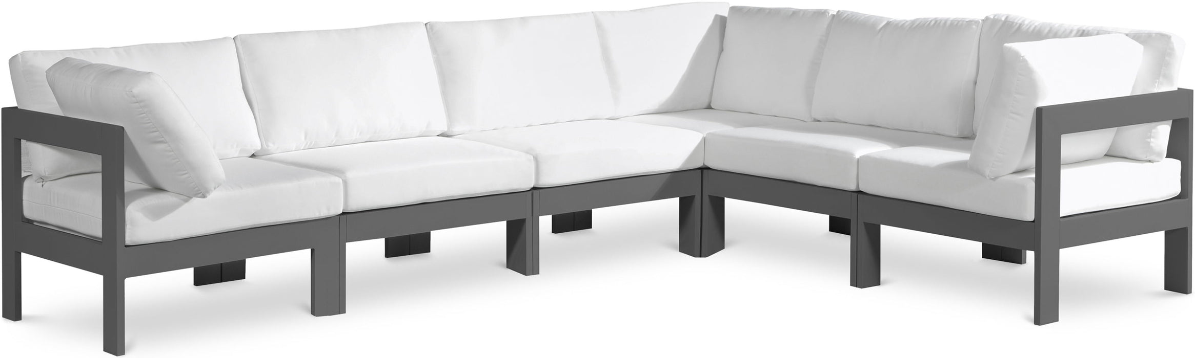 Nizuc - Outdoor Patio 6 Piece Modular Sectional With Gray Frame