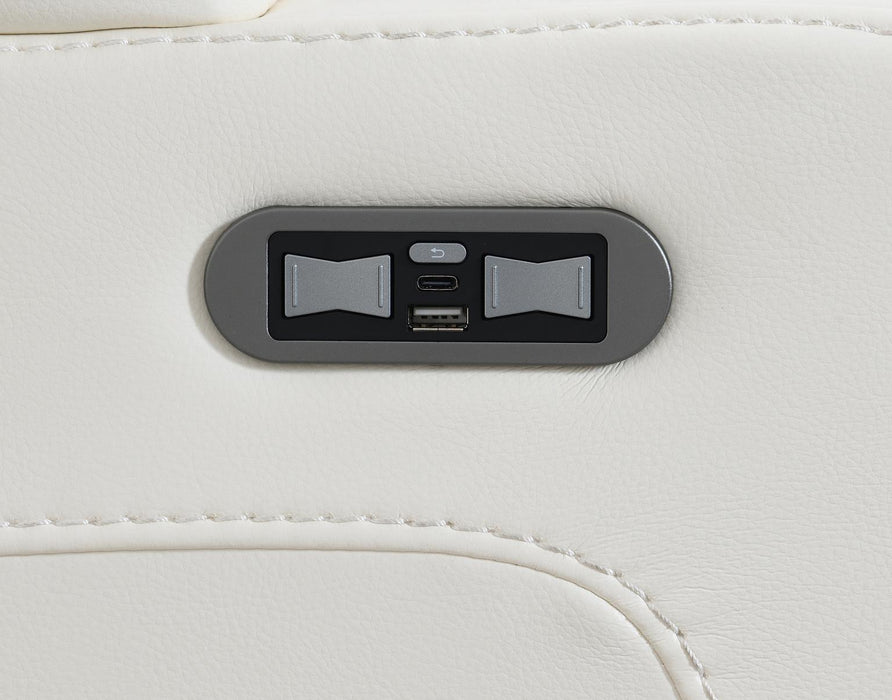 U94 - LED Power Reclining With Power Headrest Chair - White