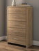 Gramburg - Five Drawer Chest - Warm Natural Brown - Stylish Home Furniture
