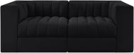 Rummi - Velvet Performance Fabric Upholstered 2 Piece Modular Loveseat - Stylish Home Furniture