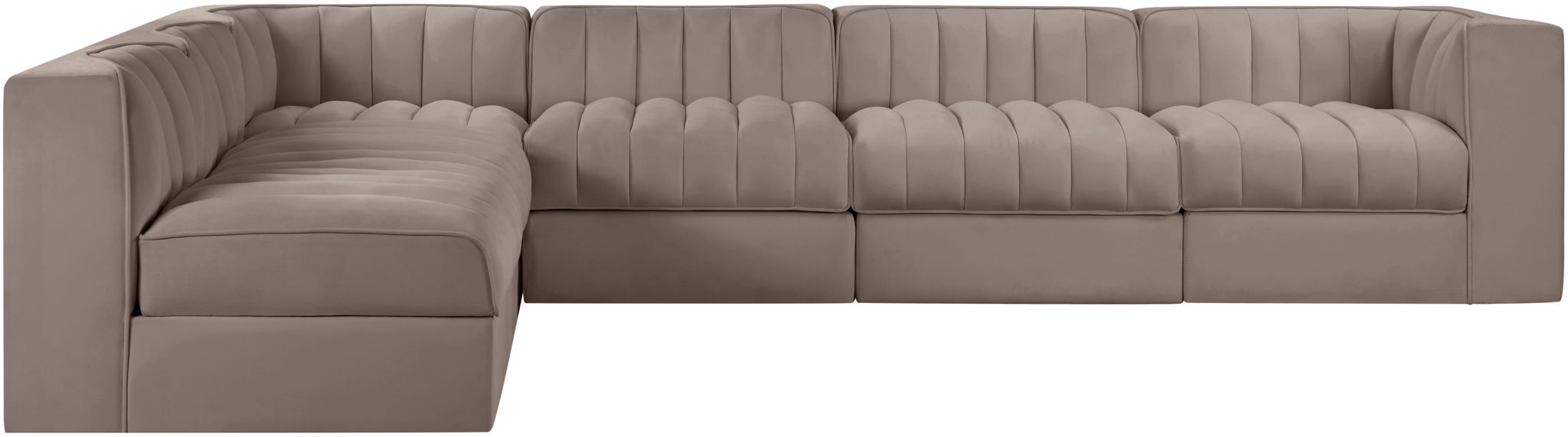 Rummi - Velvet Performance Fabric Upholstered 6 Piece Modular Sectional - Stylish Home Furniture