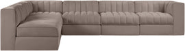 Rummi - Velvet Performance Fabric Upholstered 6 Piece Modular Sectional - Stylish Home Furniture