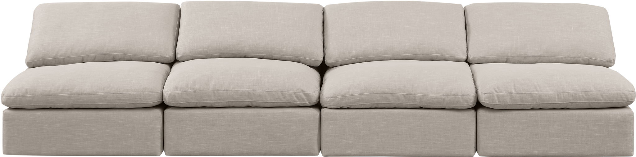 Indulge - Linen 4 Seat Modular Armless Sofa - Stylish Home Furniture