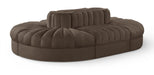 Rummi - Oval Velvet Performance Fabric Upholstered 6 Piece Modular Sectional - Stylish Home Furniture