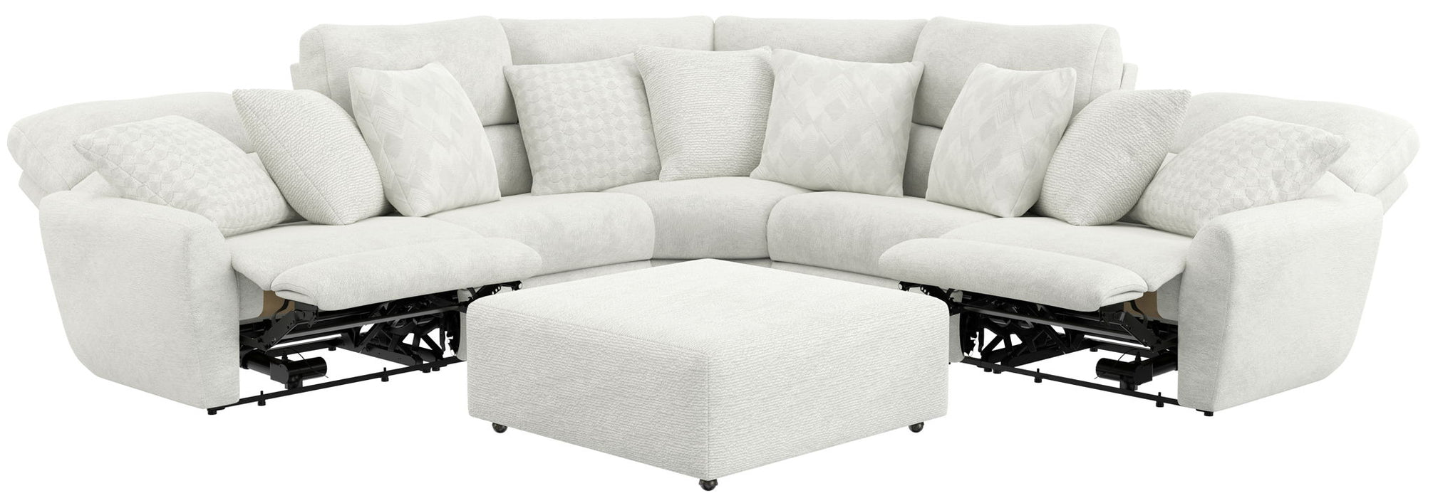 Majesty - Deep Seating Power Reclining Sectional And Ottoman - Stylish Home Furniture