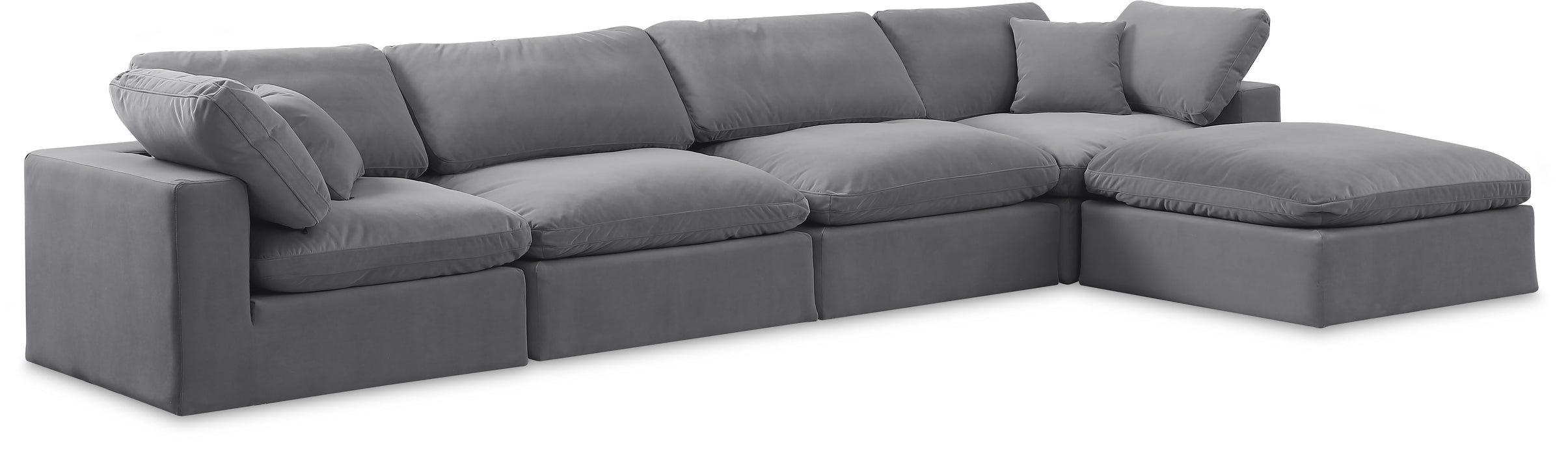 Comfy - 5 Piece Velvet Modular Sectional With Chaise