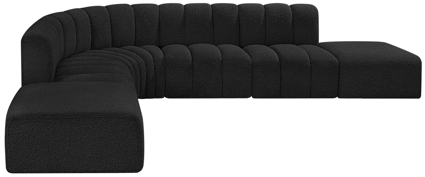 Arc - Boucle Fabric 7 Piece Corner Modular Sofa