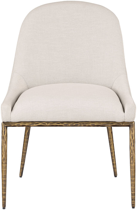 Ferro - Upholstered Dining Side Chair With Brushed Gold Legs