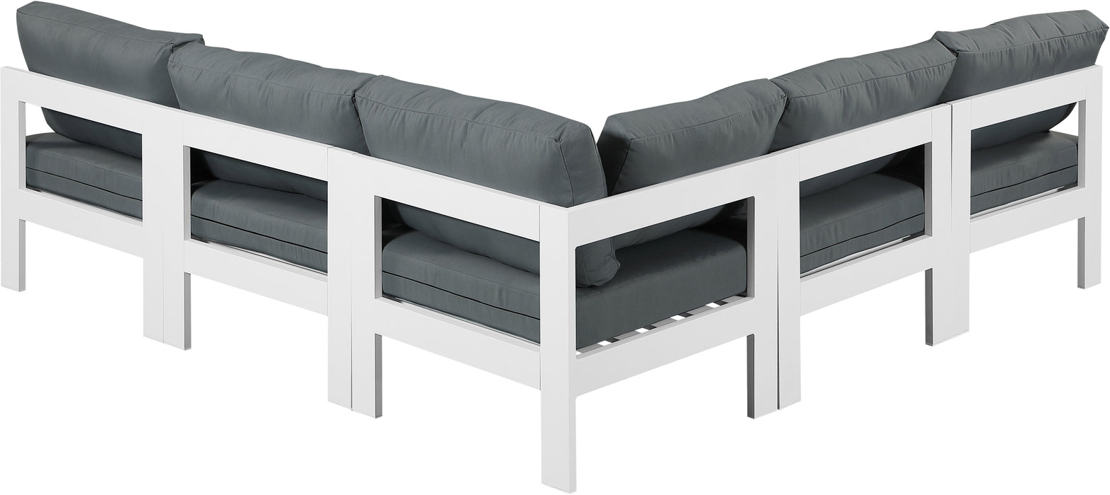 Nizuc - Outdoor Patio Modular Sectional 5 Piece - Grey - Modern & Contemporary