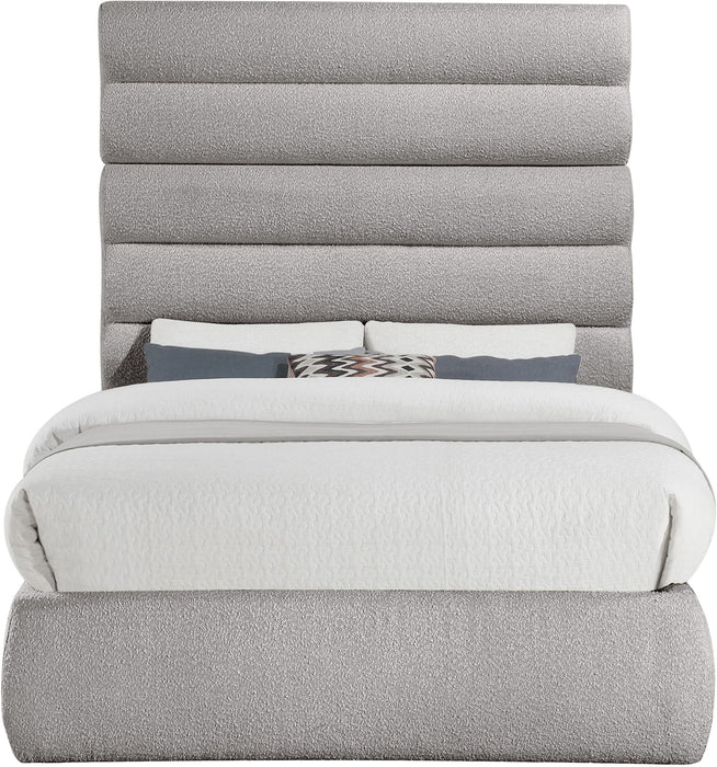 Adam - Boucle Fabric Bed With 70.5" Headboard - Stylish Home Furniture