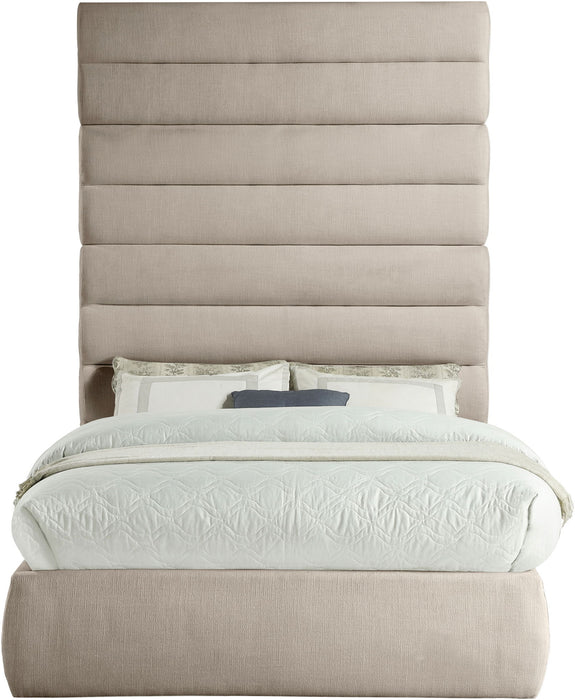 Adam - Linen Fabric Bed With 89" Headboard