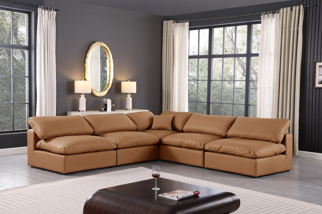 Comfy - 5 Piece Faux Leather Modular Corner Armless Sectional - Stylish Home Furniture