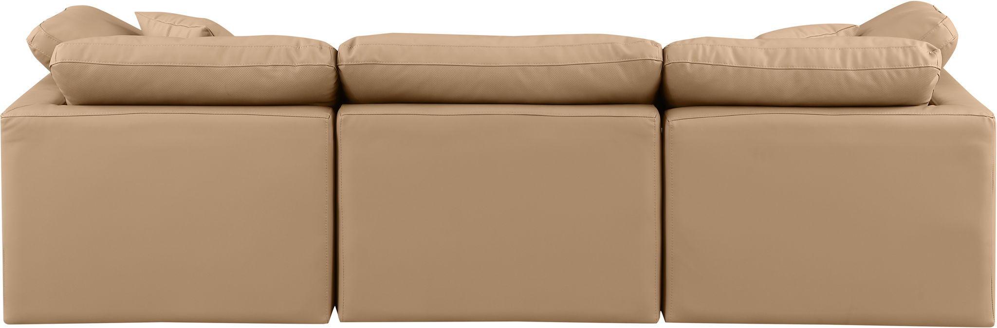 Indulge - Faux Leather 3 Piece Modular Sofa - Tan - Stylish Home Furniture