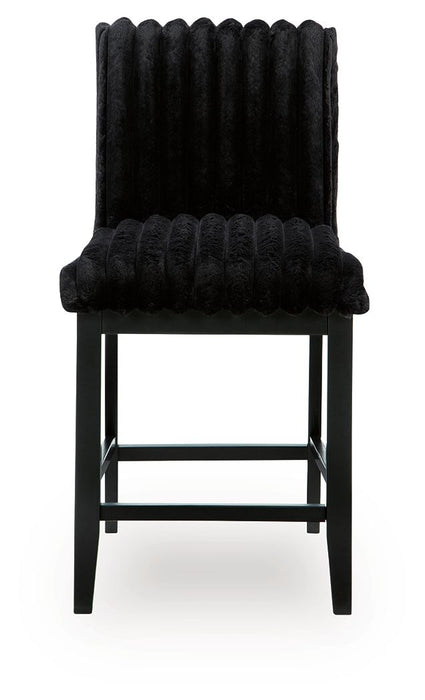 Mervannie - Upholstered Barstool (Set of 2) - Black - Stylish Home Furniture