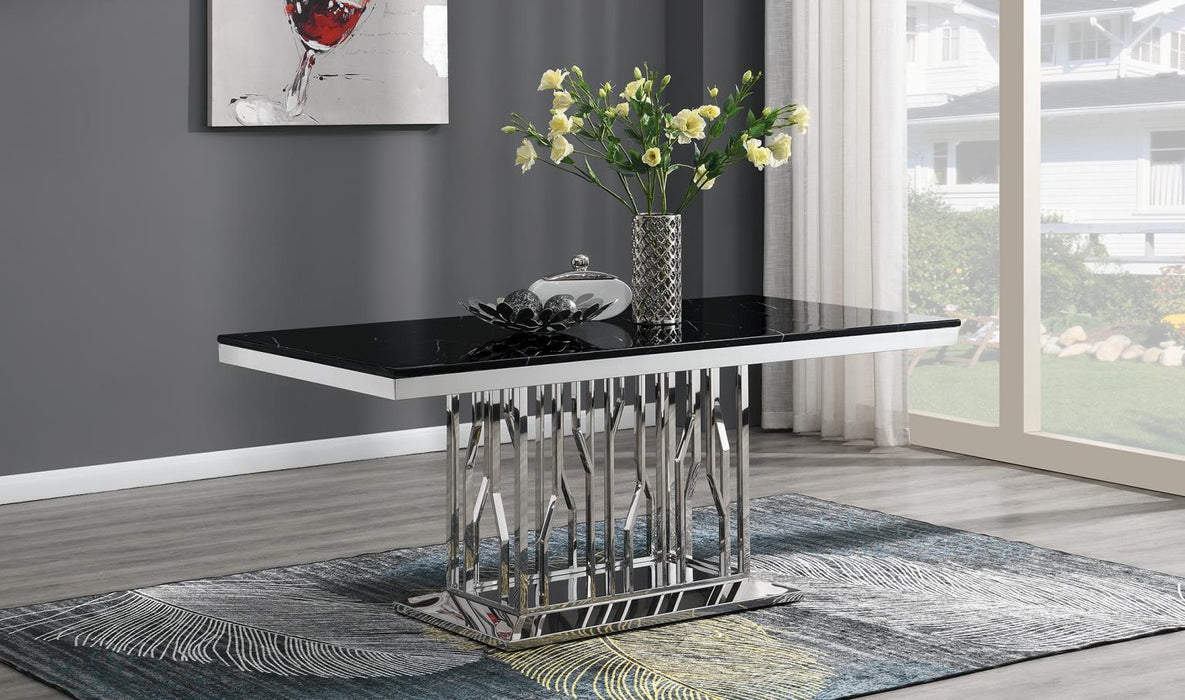 G-081-T-BLACK - Marble Dining Table - Black
