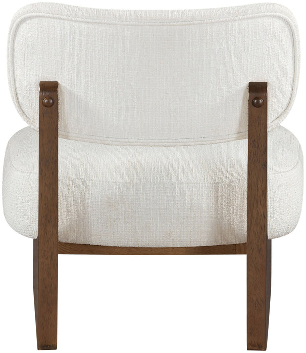 Vetra - Linen Textured Fabric Upholstered Accent Chair With Brown Base - Stylish Home Furniture