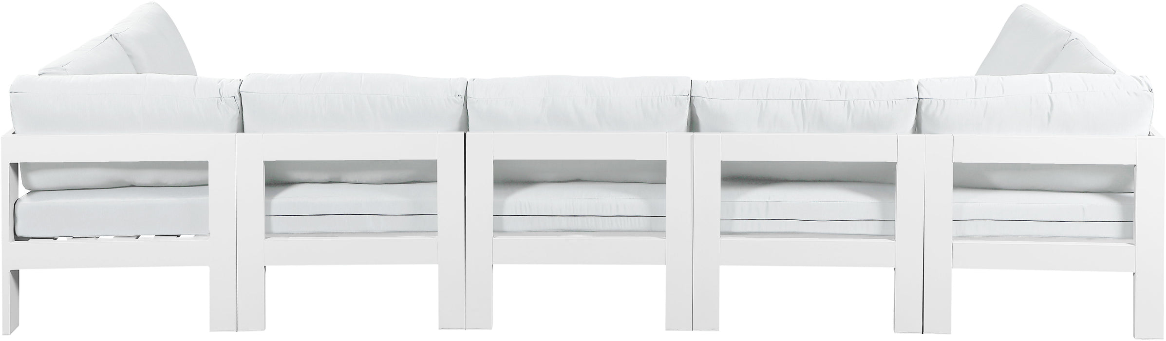 Nizuc - Outdoor Patio 7 Piece Modular Sectional With White Frame