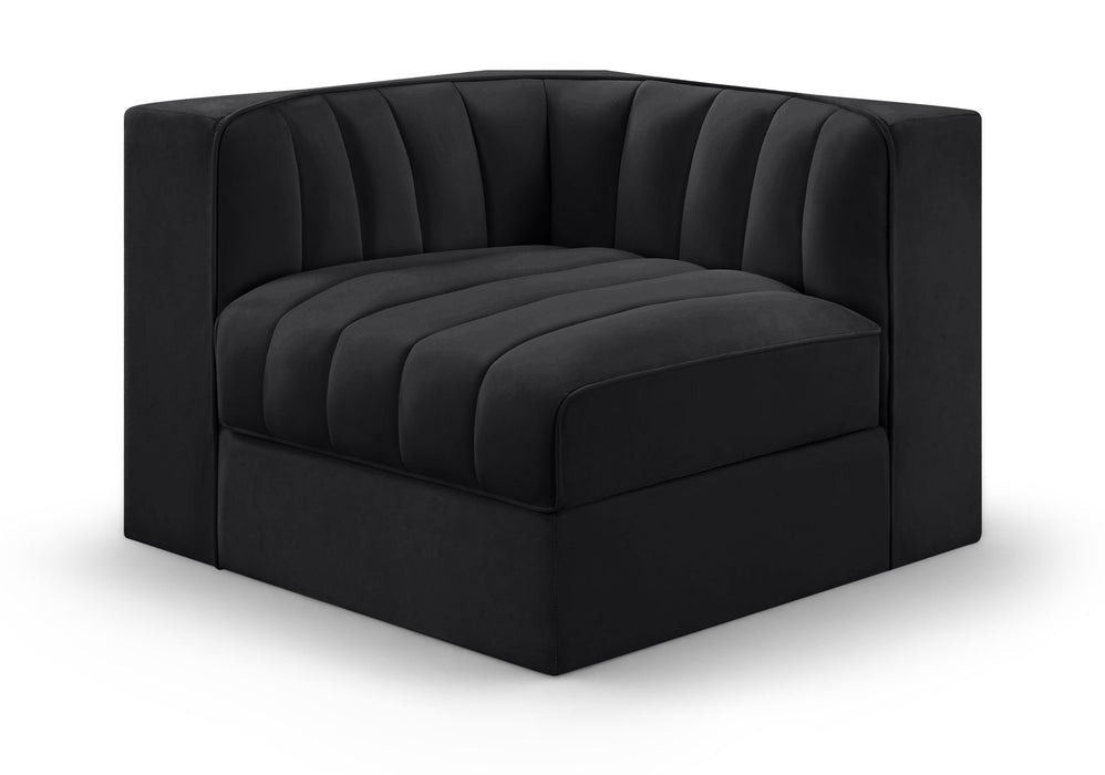 Rummi - Velvet Performance Fabric Upholstered Modular Corner Chair - Stylish Home Furniture