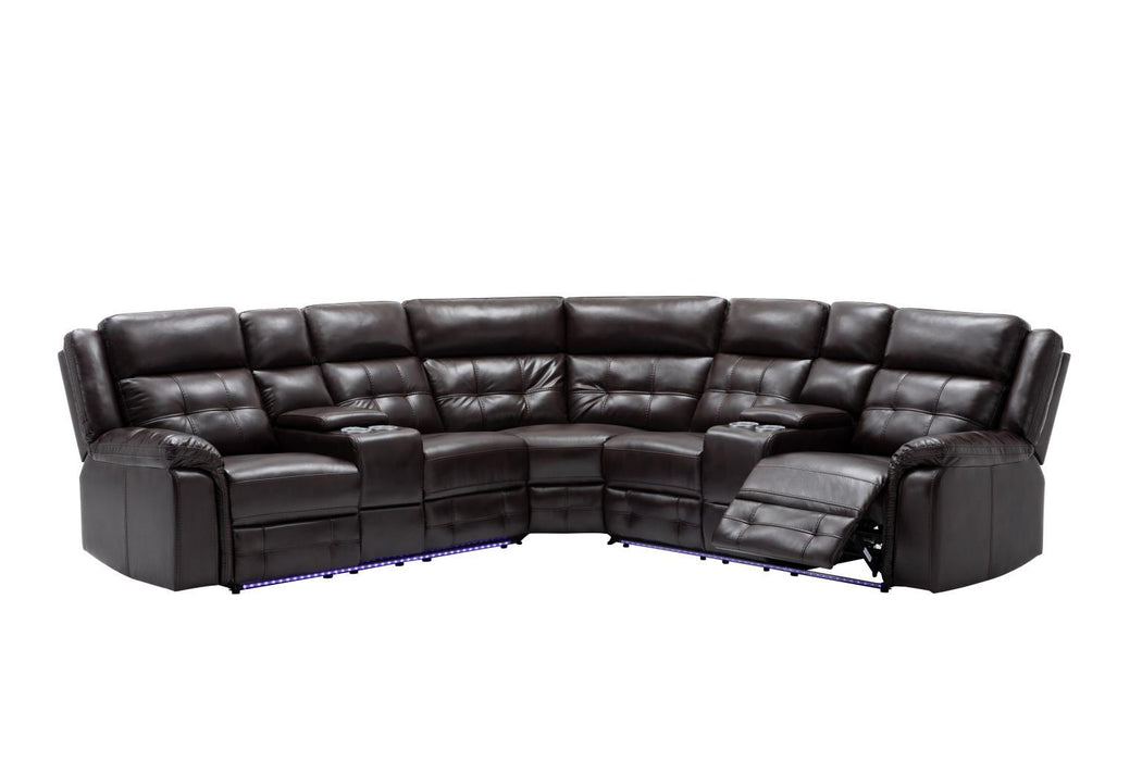 U31 - 3 Piece Power Reclining Sectional - Brown