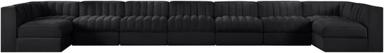 Rummi - Armless Velvet Performance Fabric Upholstered 9 Piece Modular Sectional - Stylish Home Furniture
