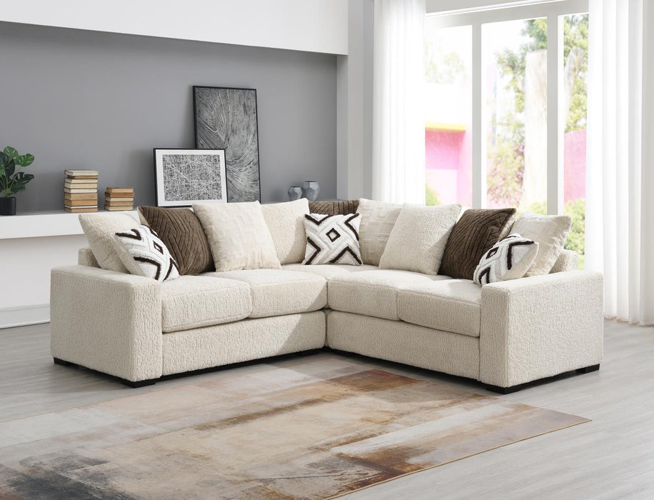 U328 - 4 Piece Sectional (1 LAF Loveseat 1 Armless Chair, 1 Wedge, 1 RAF Loveseat) - Beige