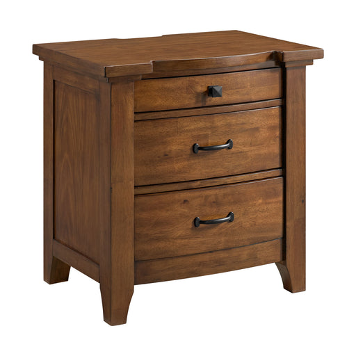 Gage - 3-Drawer Nightstand With USB And Power - Chestnut - Stylish Home Furniture