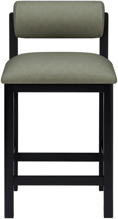 Roundhill - Faux Leather Counter Stool - Black Frame