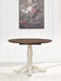Wirloni - Round Dining Room Drop Leaf Table - Antique White / Brown - Stylish Home Furniture