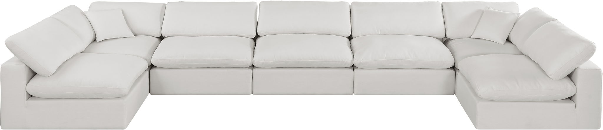 Comfy - 7 Piece Linen Modular Armless Sectional